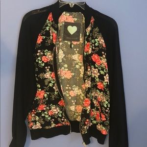 Kendall and Kylie Pacsun floral zip up Jacket